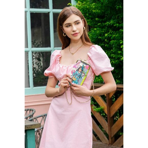 Nicole Lee USA Nikky Kisslock Closure Printed Eco-Leather Phone & Sunglass Purse - Picture 9 of 9